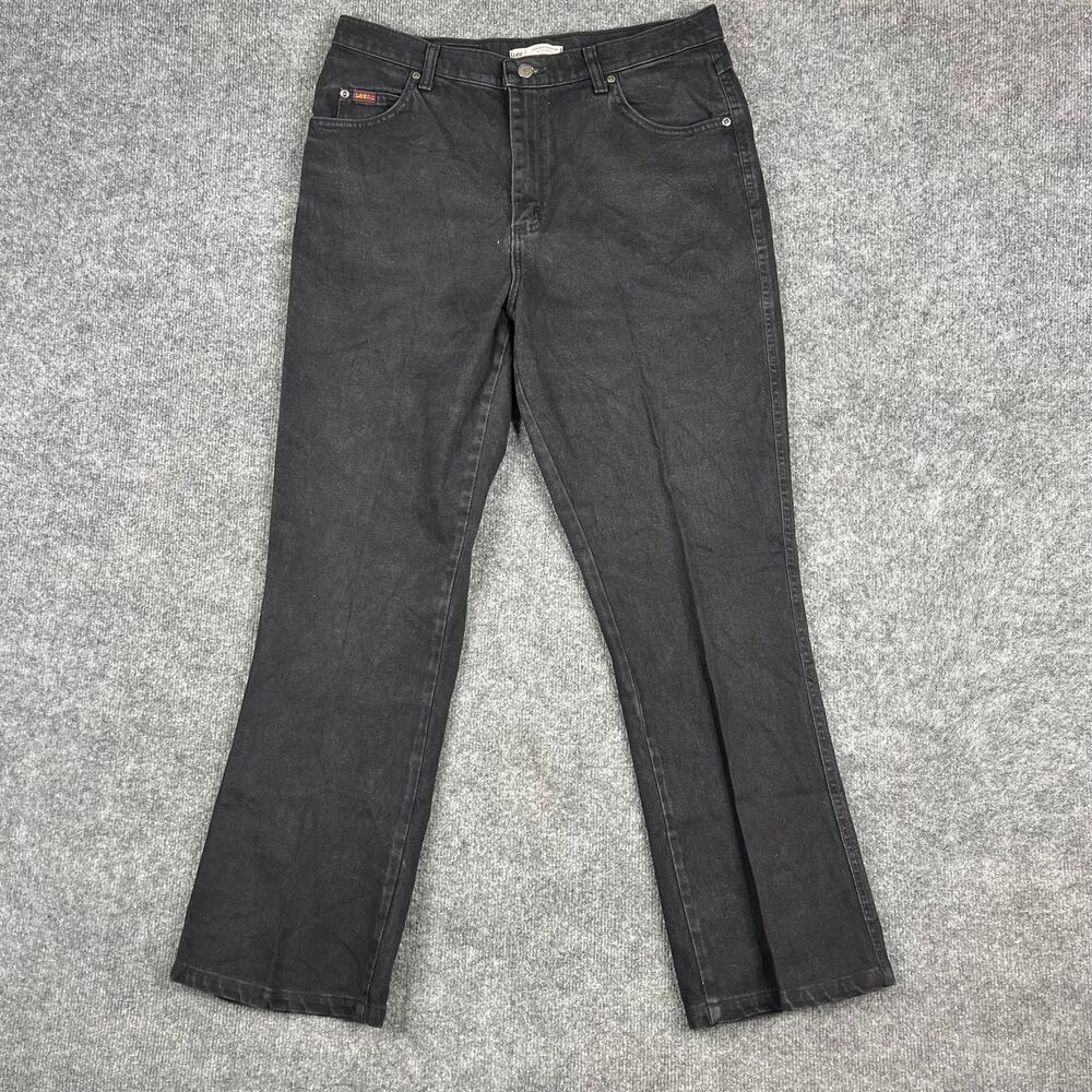 Lee Relaxed Bootcut Jeans Womens 14 L Black Denim Mid Rise Casual Classic